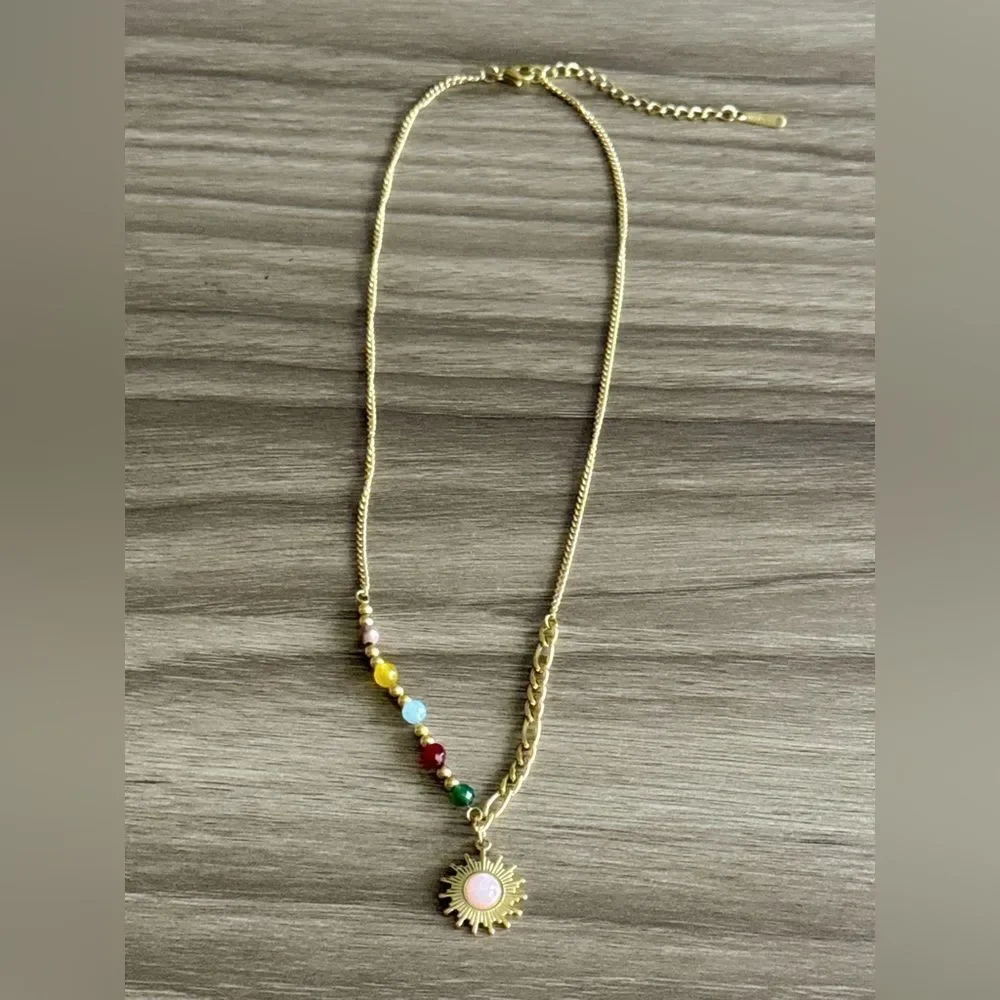 Boho sun necklace Q633